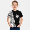 Personalized Splicing 3D Printed Children's Summer Short Sleeved Round Neck Boys' Top T-shirt