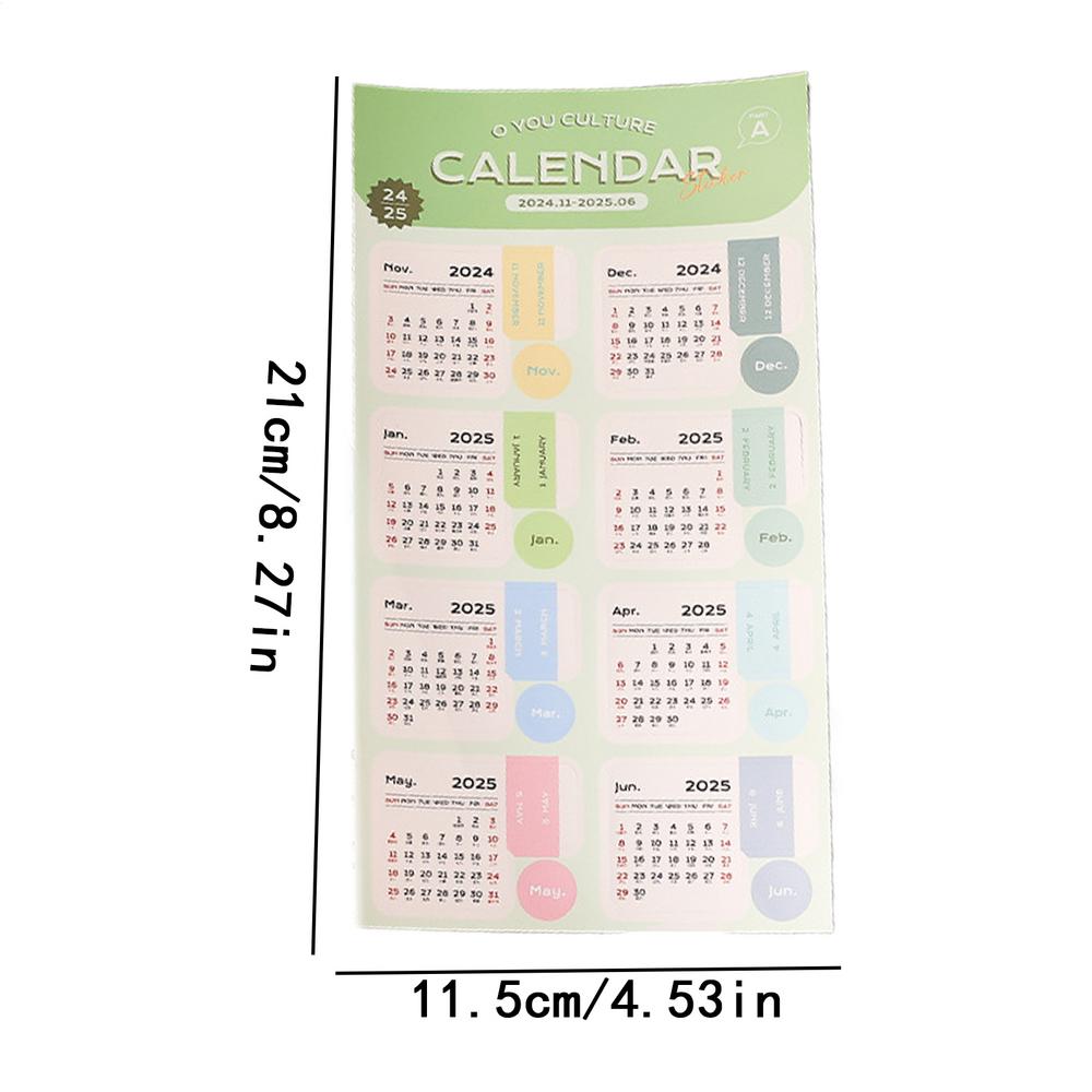 Ретро Водонепроницаемые Наклейки Календаря 2025 Года Наклейки-Индексы для Планера Журнала Закладки для Блокнота Наклейки-Этикетки для Ежедневника Канцелярские Товары Офис
