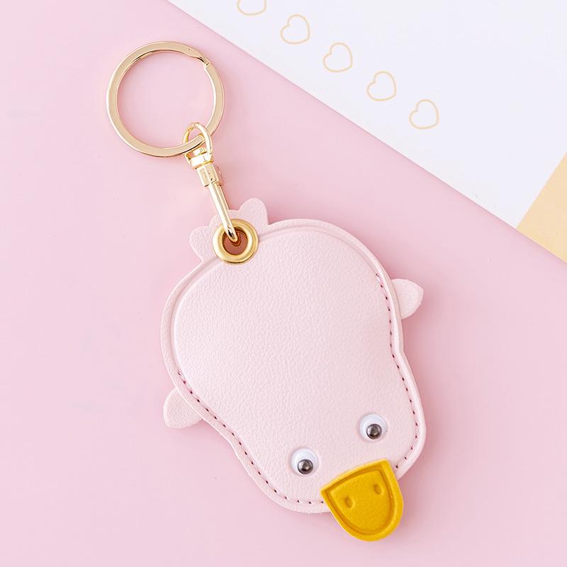 Leather Strawberry Lemon Keychain Case Holder  Women Car Key Ring Charm Bag Car Pendant Gift Anti-Lost Pet Dog Cat Collar