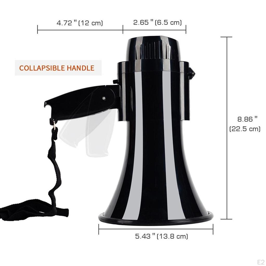 Bullhorn Megaphone Handheld Outdoor 30W Gifts with Bottle Opener Black Amplifier for Baseball