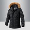 Winter Velvet Pie Overcome Men's Casual Warmth Medium and Long Trench Coat Jacket Hooded Fur Collar Cotton Coat Men