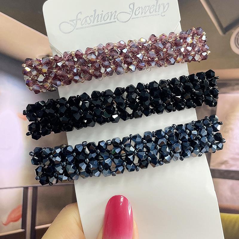Korean Crystal Spring Hair Clips Pins Pearl Hair Barrettes For Women Girl Headband Simple Hair Accessories Headwear
