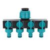 Hose Connector Splitter 1 In 4 Out ABS Garden Hose Pipe Splitter for Yard and Park Black