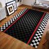 1 шт. Ковер с принтом черно-белой сетки гоночной трассы для спальни, гостиной, прикроватный, коврик для пола под диван, современный домашний декор, ковер для зонирования