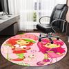 1pc Princess Strawberry11 Carpet, Round Rug, Comfortable, Suitable for Entryways, Living Rooms, Office, And Bedrooms, Christmas Decoration