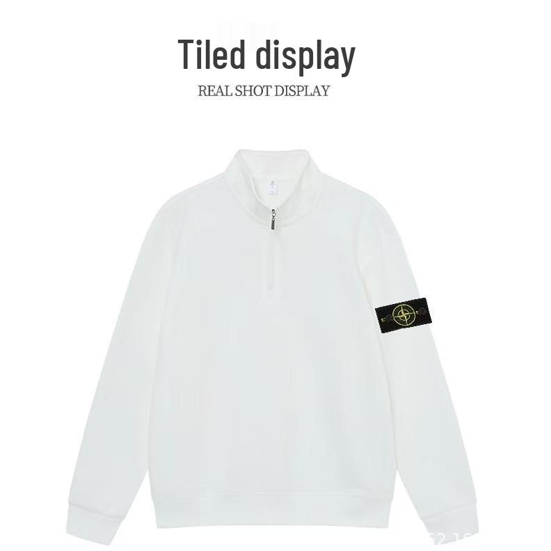 Унисекс Худи с значком "Дом на острове": Классическая футболка с длинным рукавом и молнией на половину высоты