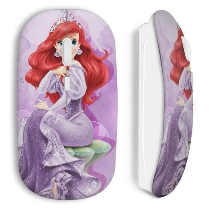 Souris Sans Fil - Disney - Ariel - Violet - USB - Compatible Mac et PC