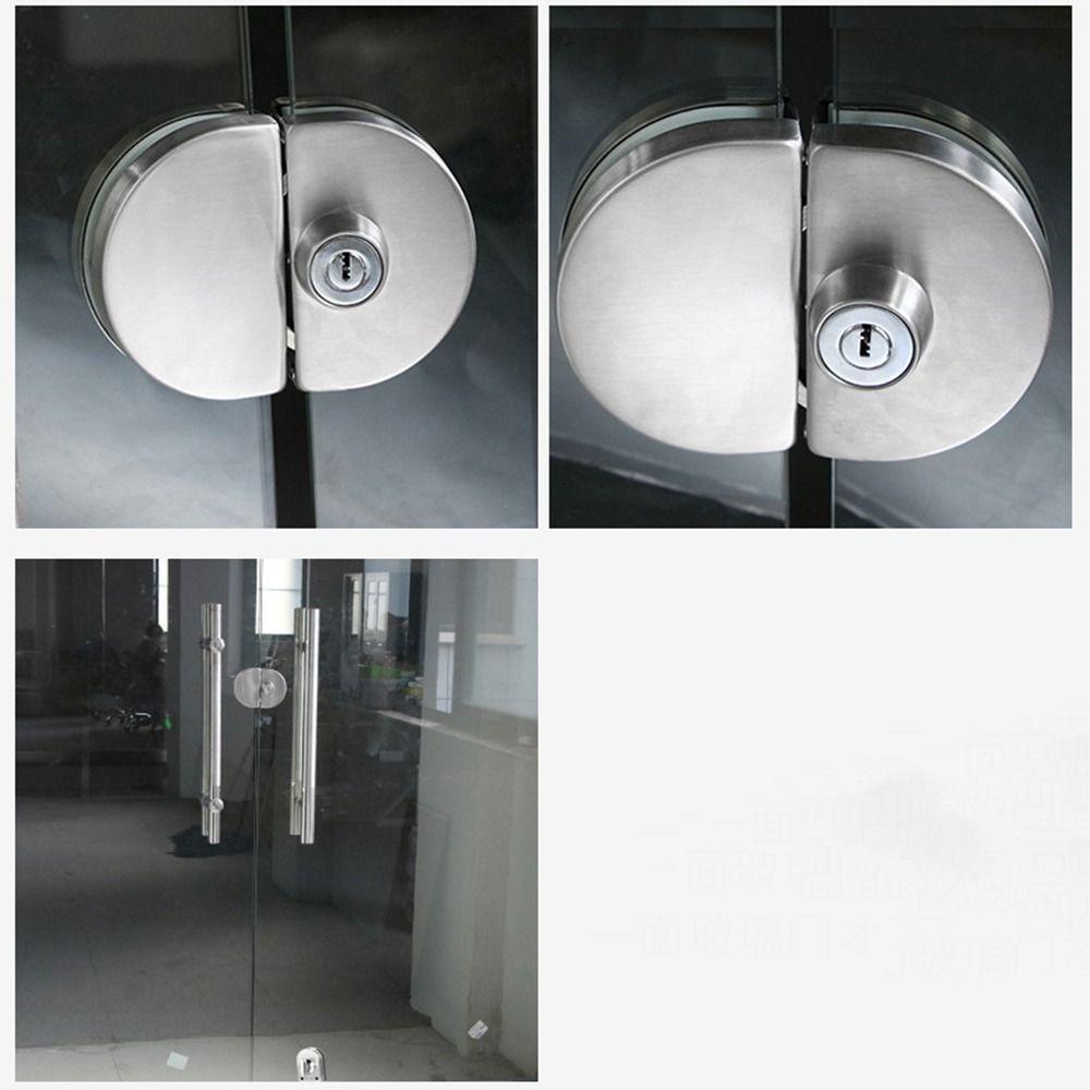 3 Keys Office Glass Door Lock No Need Drilling Room Door Locks Glass Display Cabinet Locks Home