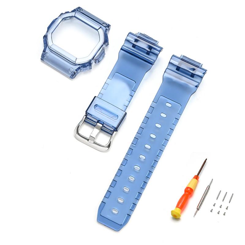 Ремешок для часов из смолы + чехол для Casio G-Shock DW-5600/5000/5030/5025 GW-M5610/M5600 G-5600 GLX-5600 Браслет Аксессуары