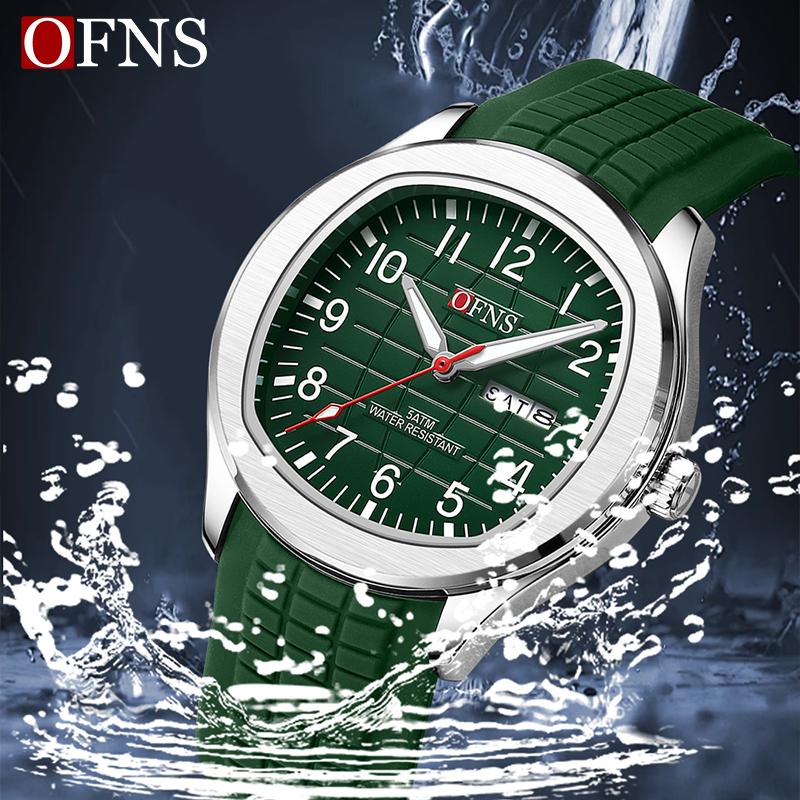 OFNS Brand Top New Leisure Fashion Men's Quartz Watch Military Sports Waterproof Automatic Date Luxury Quartz Men's Watches