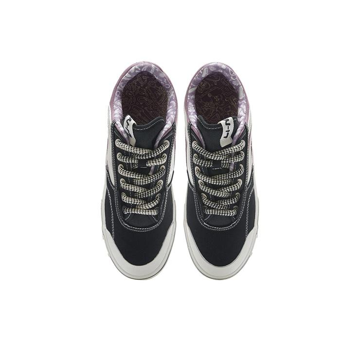 Li Ning Steven Harrington X 50/50 Canvas Удобные универсальные низкие кроссовки для скейтбординга Мужские кроссовки Серые Фиолетовые AECR105-1