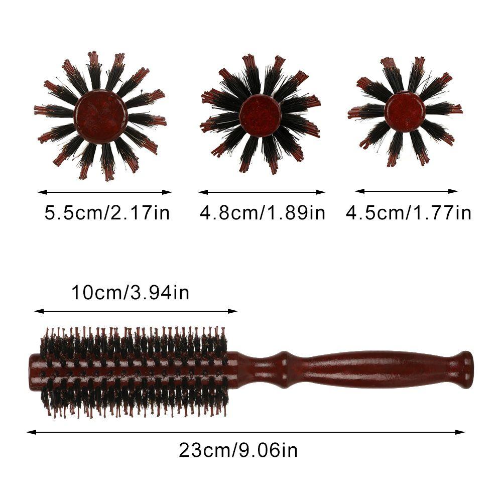 Portable Wooden Hairdressing Tool Hairbrush Boar Bristle Round Brush Round Hair Brush Styling Brush