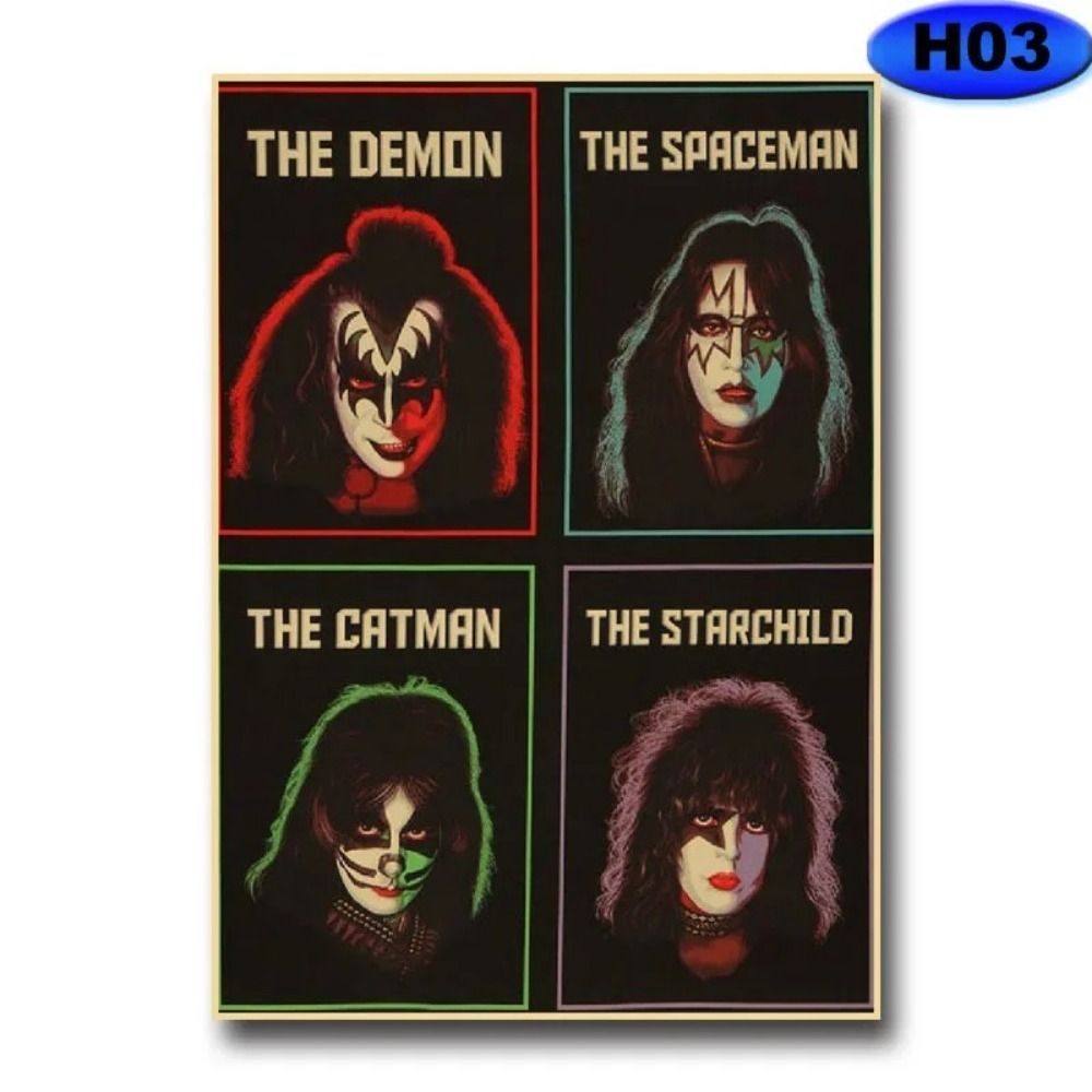 Винтажная жестяная вывеска группы KISS Хэви-метал Декор для музыкальной комнаты