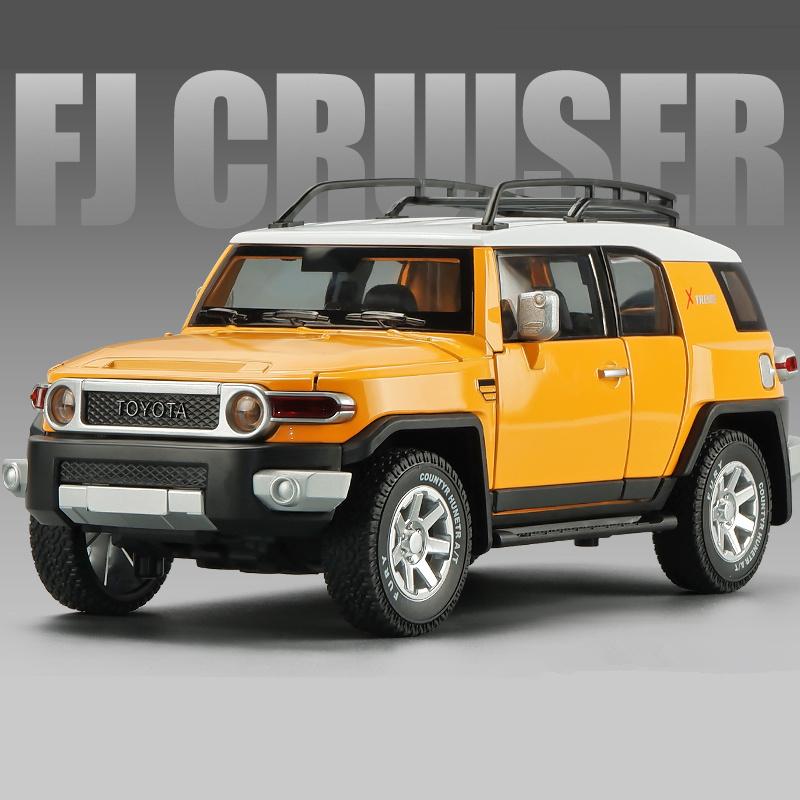 1/24 Toyota Fj Cruiser Внедорожник Модель Автомобиля из Сплава Литье под Давлением Металл Внедорожные Машины Модель Автомобиля Симуляция Звук Свет Детские Игрушки Подарок