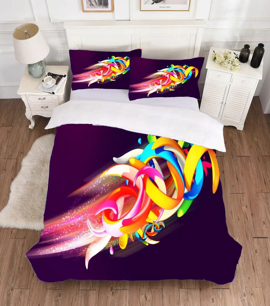 Pattern Dream Fabric Pretty Butterfly Bedding Set Purple Pink Duvet Cover Set Bedding Cartoon Singl Double Cover Bed 200X200 Hot