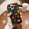 Красочный чехол для телефона с листьями для iPhone 15 14 13 12 11 Pro Max XR XS X 7 8 Plus Мягкий квадратный силиконовый чехол для iPhone 16 15 14 13
