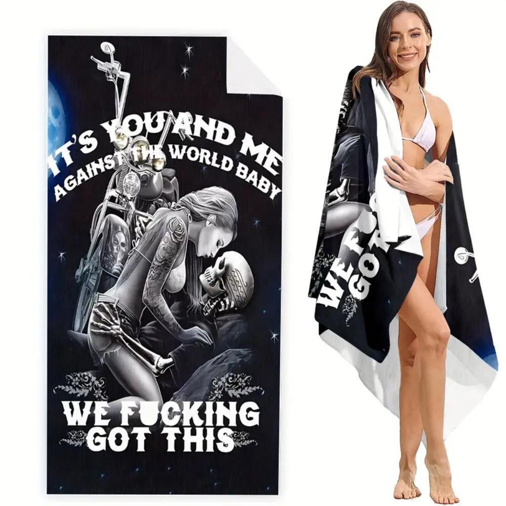 Horror Skull Beach Towel Adult Halloween Bath Towel European And American Quick Drying Bath Towel Halloween Absorbent Beach Towel