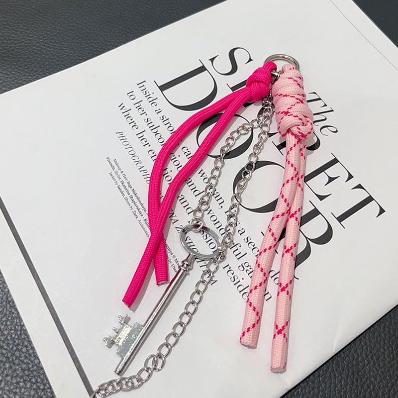 Креативный цветной плетеный шнурок для ключей с защитой от потери, нейлоновый веревочный брелок для автомобиля, рюкзака, подвески, аксессуары, подарок