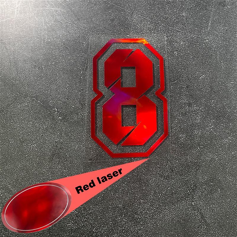 1PC Red Laser Motorcycle Number Stickers Funny for Scooter Front Fairing Racing Helmet Self-adhesive Waterproof Vinyl Decals