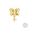 100% 925 Sterling Silver Shine Decorative Butterfly Charm Beads Fits Europe Bracelet Argent Charm Silver 925 Jewelry for Women