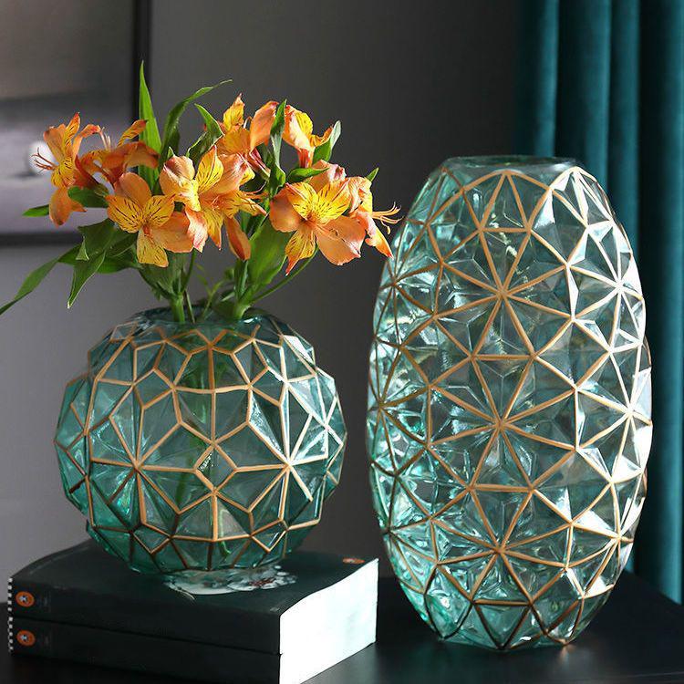 Ваза Стеклянная ваза Украшение дома Украшения Цветочная композиция Может держать воду Ваза для цветов
