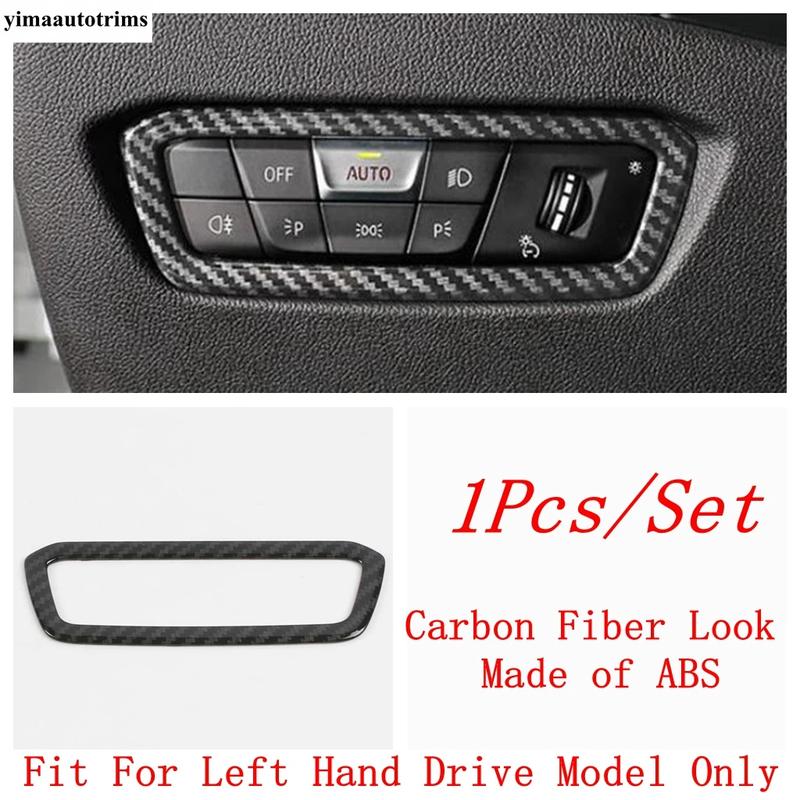 Head Light Lamp Switch Frame Decoration Cover Sticker Trim Carbon Fiber Accessories Interior For BMW 3 Series G20 - 2024