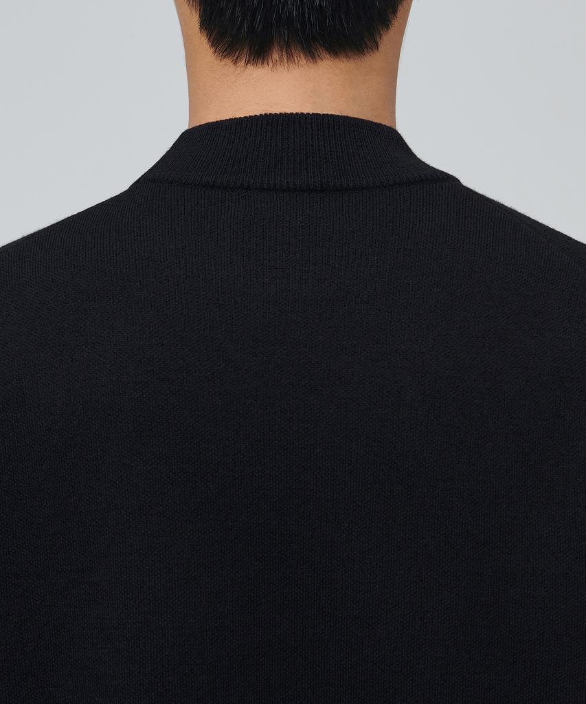 MUSINSA STANDARD Minimal Mock Neck Knit [Black]