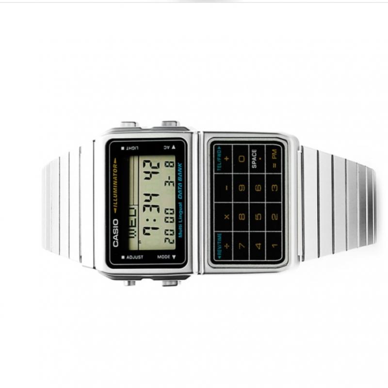 Casio Dbc 611 1df Dbc 611 1 Databank Цифровые Квадратные Винтажные Ретро Телемо Общественные Металлические Часы