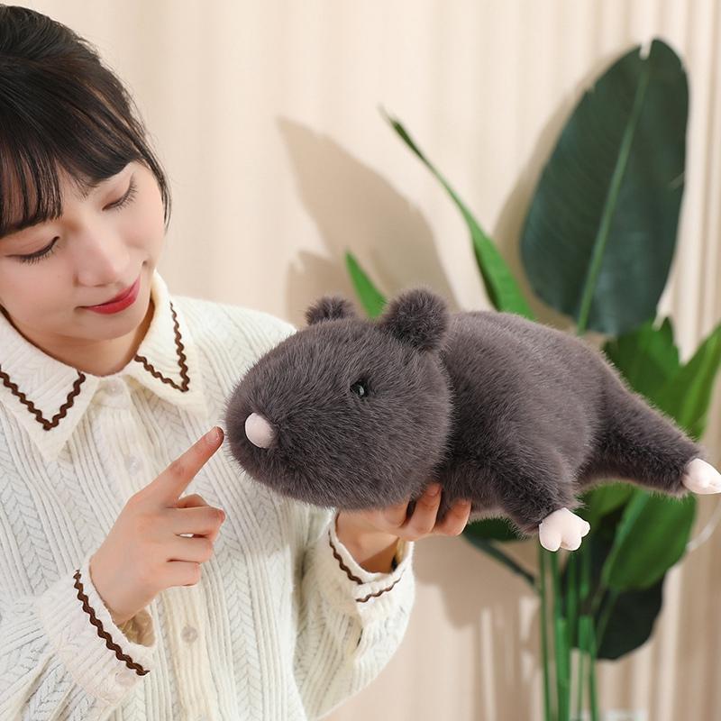 355070Cm Simulation Big Black Mouse Plush Toys Funny Lying Rat Pillow Stuffed Animal Dolls Interesting Room Decor Gift