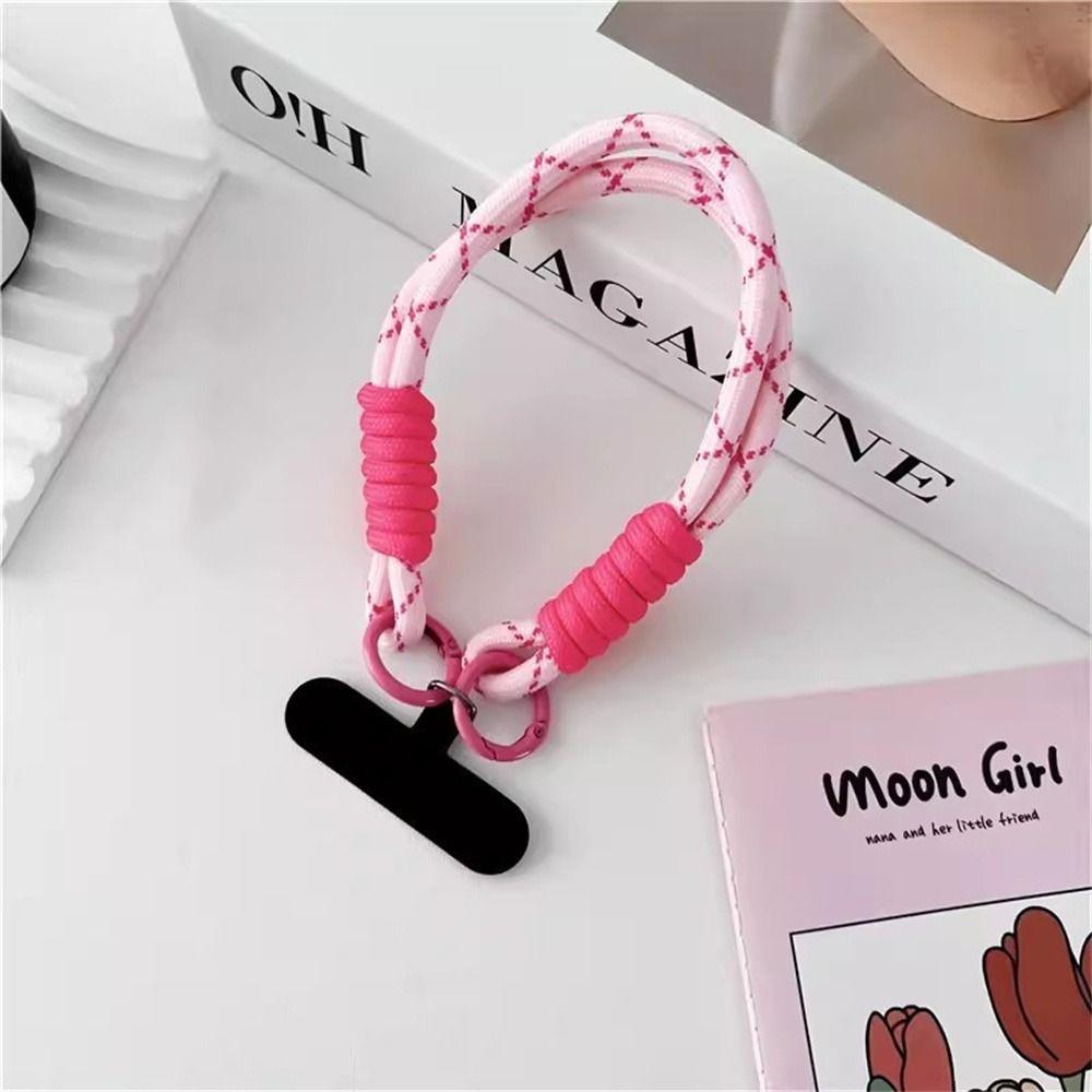with Patch Mobile Phone Lanyard Braided Phone Hanging Chain Phone Wrist Strap Mobile Case