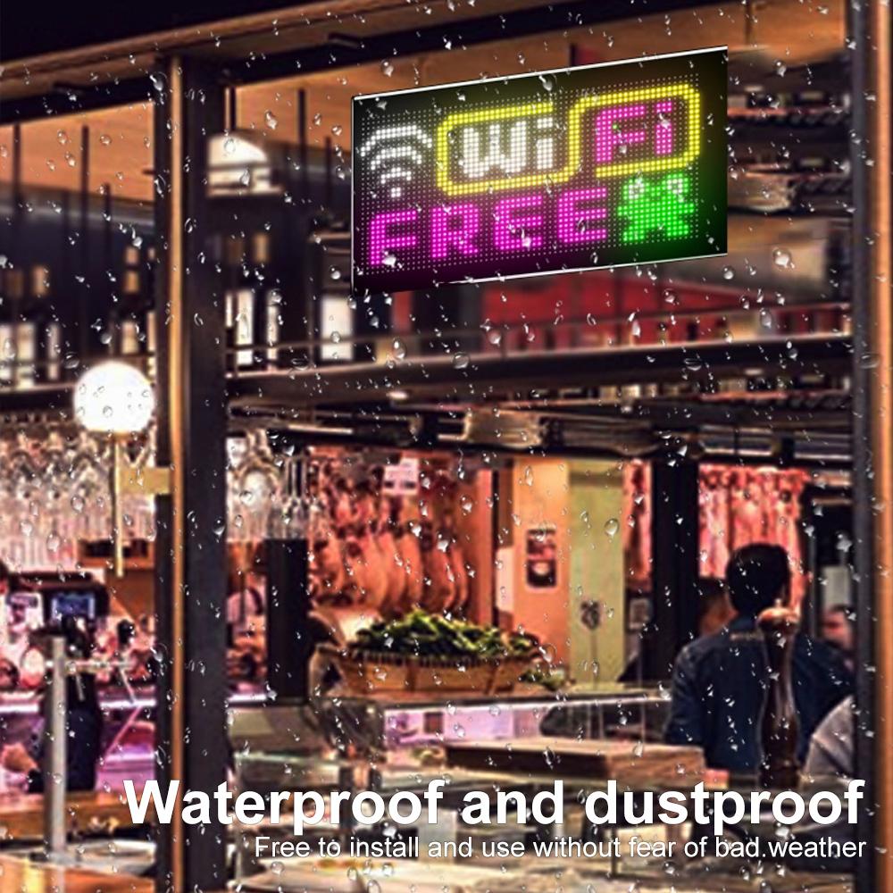 Программируемая светодиодная матричная панель, гибкий экран, отображение анимации, бегущая строка, управление через приложение для магазина, бара, вечеринки