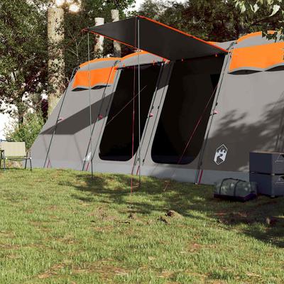 Tunnel Family Tent for 8 Persons Gray and Orange Waterproof
