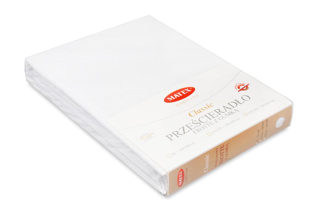 Classic terry sheet with elastic 130x190, 140x200x20, white_01, matex