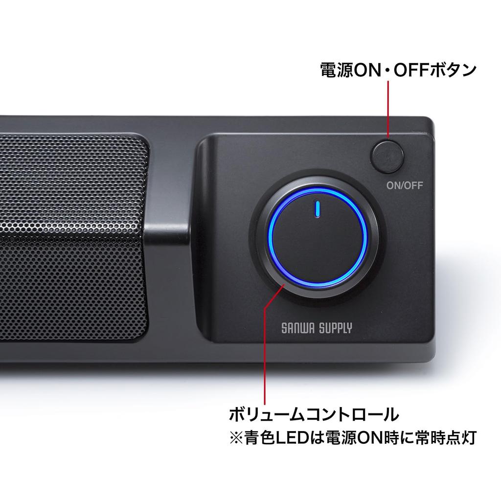 Sanwa Supply Тонкий звуковой динамик (Питание от порта USB) ММ-SPSBA3