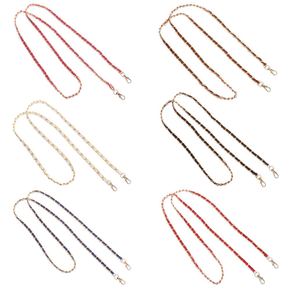 Women PU Leather Metal Decorative Chain Shoulder Bag aiguillette Handbag Chain Backpack strap