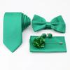 Мужской комплект галстуков из 5 предметов, шалфейный зеленый, галстук-бабочка из полиэстера, брошь-запонка, для костюма жениха, свадебной вечеринки,