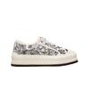 (w) Walk'n'dior Platform Sneakers White Black Embroidered Cotton Toile De Jouy Voyage Motif
