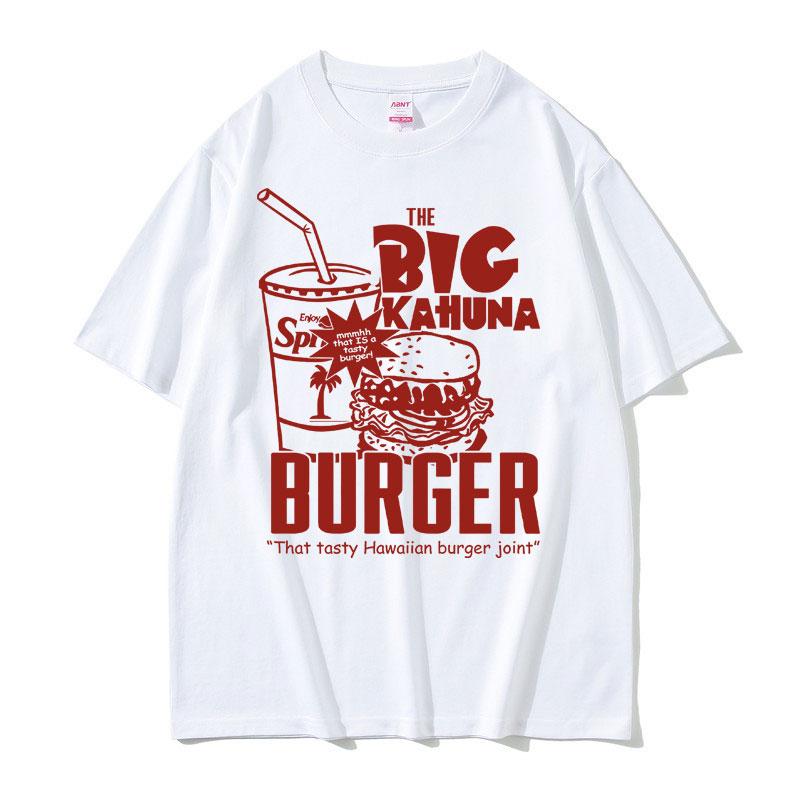 2026 Summer The Big Kahuna Burger Print Cotton TShirt Unisex Hip Hop Sport Casual Breathable Plus Size Loose Tops Y2k