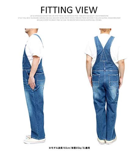One Colors Plus Size Denim Relaxed Size Hickory Men's Overalls, Fit, 4L,