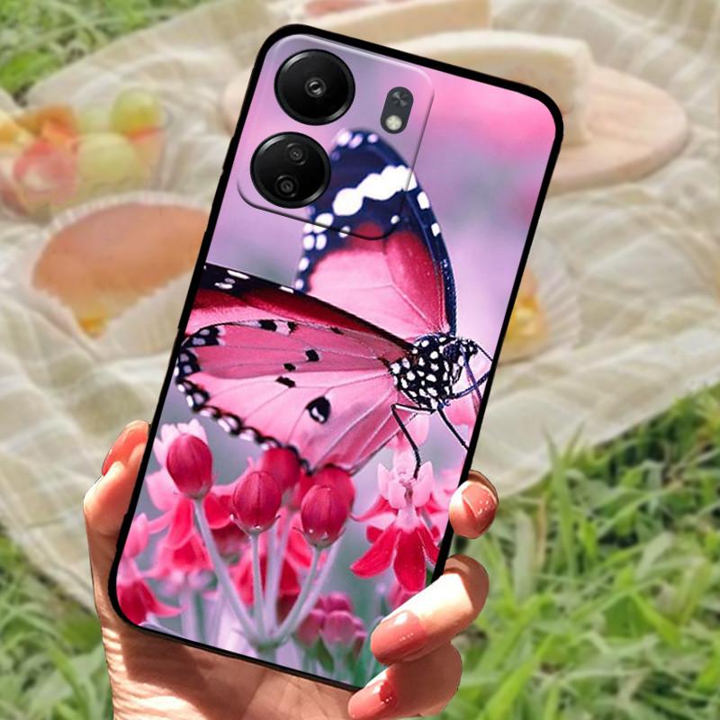 Для Redmi 13C 4G Чехол ТПУ Силикон Мягкая Защитная Задняя Крышка Телефона Для Xiaomi Poco C65 Модный Принт Ударопрочный Бампер Чехлы