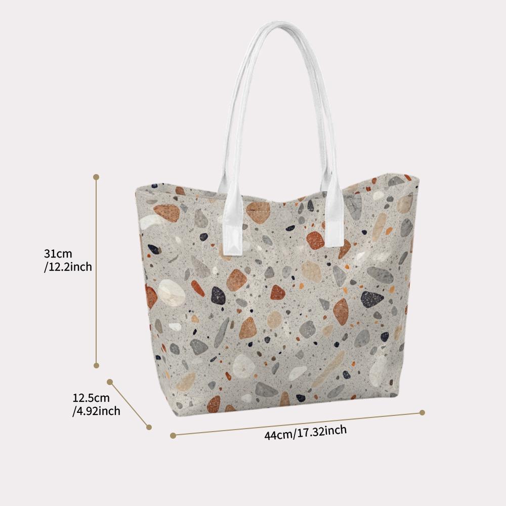 Fashionable Terrazzo Pattern Tote Bag Casual Daily Large Capacity Portable Handbag