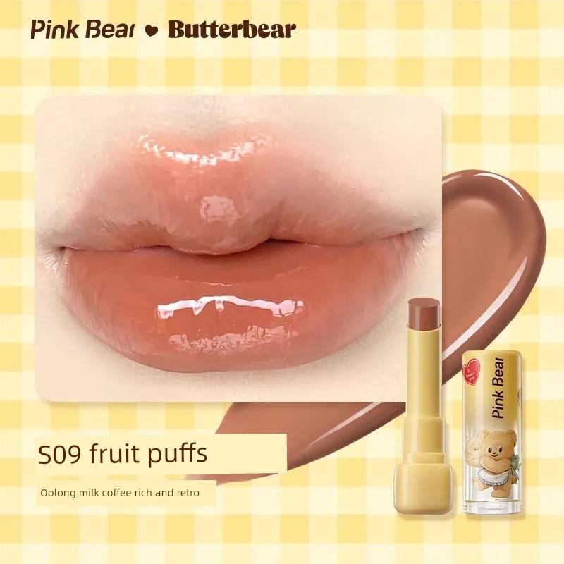 Pinkbear Butter Bear Candy Glossy Lipstick Mirror Water Gloss Solid Lip Gloss Korean Affordable Makeup Student Lip Glaze