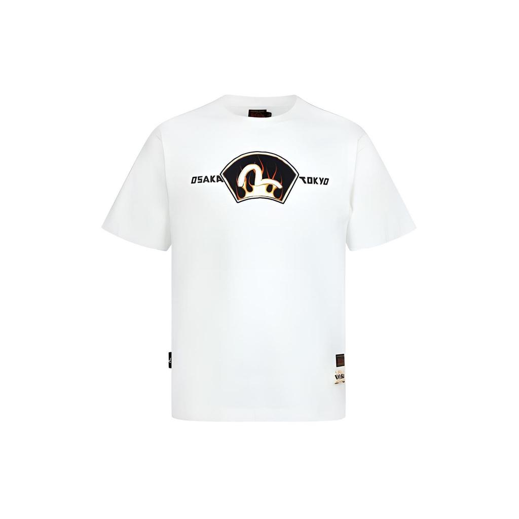 Evisu Футболка с принтом Пламя Маленькая Чайка Голова Будды Буква T Мужские Топы 2ESHTM3TS696XXCT