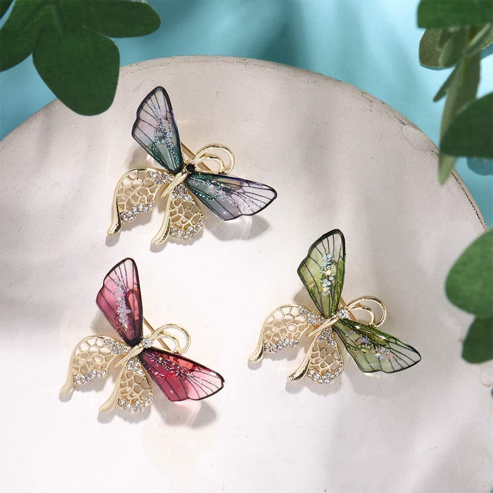 For Women Bee Dragonfly Exquisite Suit Accessories Butterfly Shpae Korean Style Brooch Drip Oil Pin