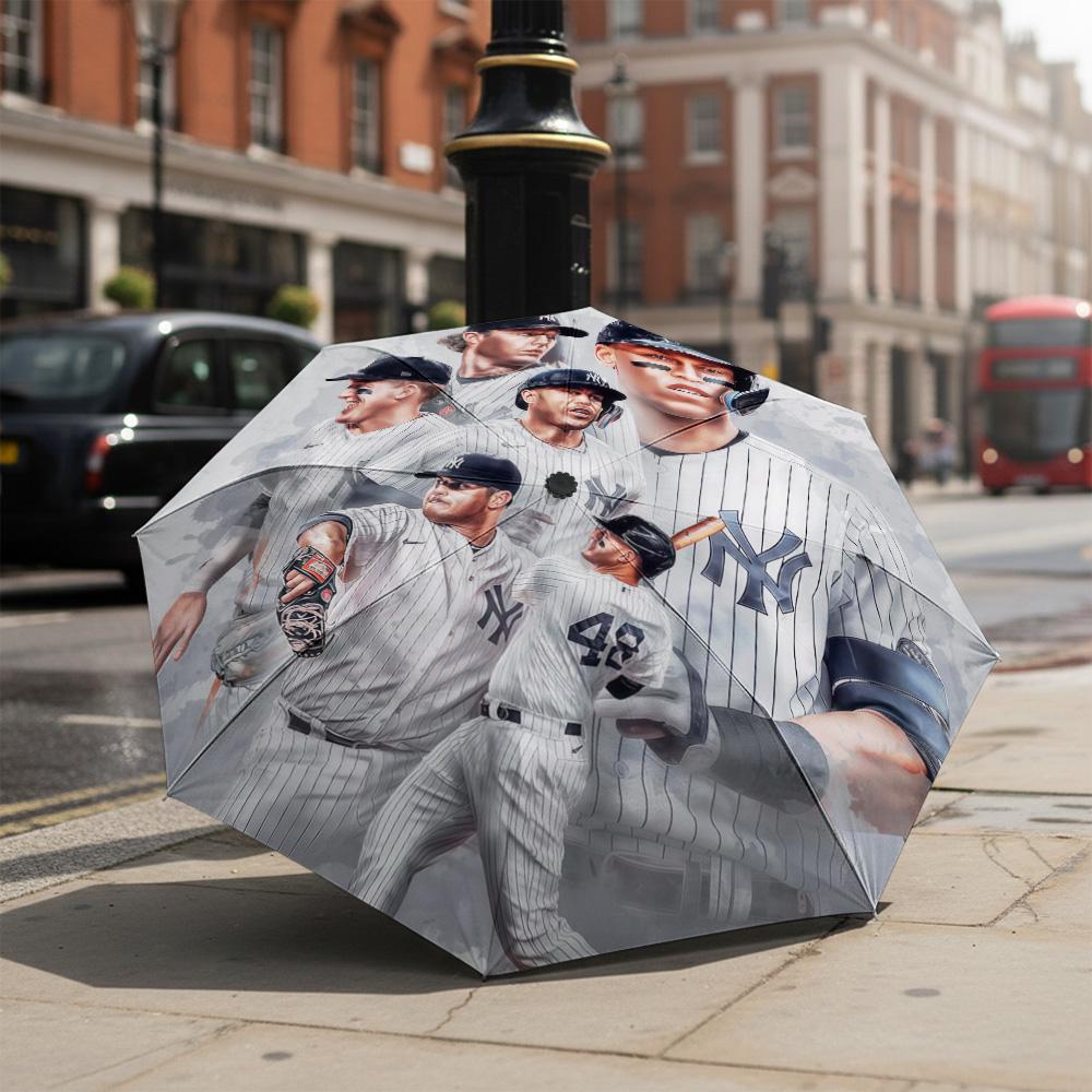 1 шт. Автоматический складной зонт - с рисунком New York Yankees, Портативная и складная конструкция с 8 спицами, Рождественские и новогодние подарки