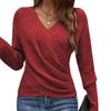 Женский свитер с V-образным вырезом, длинным рукавом, свободного кроя, повседневный, весенний топ, однотонный
