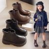 Girls Boots Autumn and Winter New Thermal Short Boots Foreign Leather Boots Thin Velvet Martin Boots Versatile Princess Boots British Style