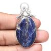 Necklace Sodalite Gemstone Handmade Silver Jewelry 2.25"