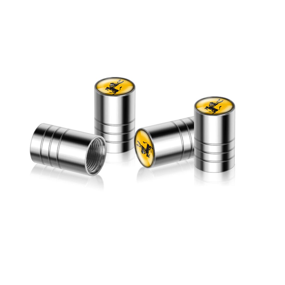kqsdr10 4Pcs Donkey Emblem Car Styling Valve Caps Wheel Tires Air Valve Stem Protective Cover for Ferrari Auto Modification Accessories