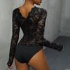 Кружевной сексуальный комбинезон с v-образным вырезом, цельный